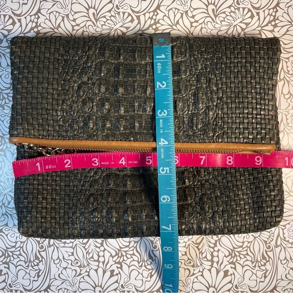Escada Woven Leather Fold-Over Clutch 80% Off Est. - Picture 14 of 16